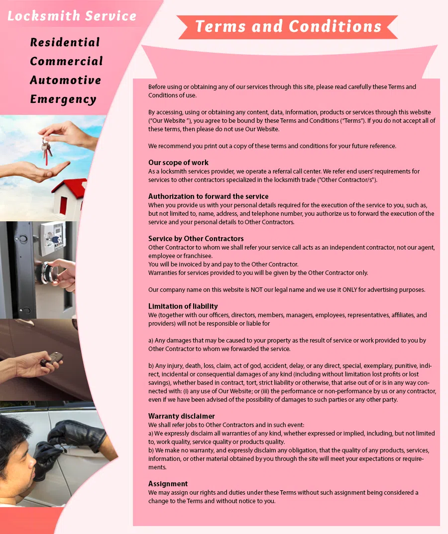 Galaxy Locksmith Store Newport Beach, CA 949-247-8721 - TermsAndCondition-1